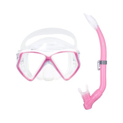 Maske + Schnorchel + Flossen - MARES PIRATEN SET - Junior rosa 27/30