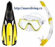 Maske + Schnorchel + Flossen - MARES PURE VISION SET Yellow 38/39
