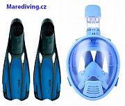 FULL Schnorchel MASK + PLOUTVR Fluid - Baby Set Blau XS 27-30