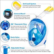 FULL Schnorcheln MASK - Größe Černá S/M
