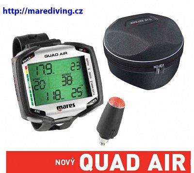 MARES Tauchcomputer QUAD + AIR BAG SENSOR + Free Schwarz