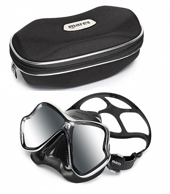 MARES Tauchmaske X-VISION ULTRA LS LiquidSkin - Limited Edition 70 Jahre Mares + Abdeckung Maske Schwarz / Schwarz - Silber Glas
