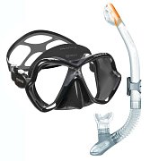 MARES X-VISION ULTRA LS LiquidSkin Tauchmaske + ERGO DRY Trockenschnorchel (Klar) Černá - Bílá