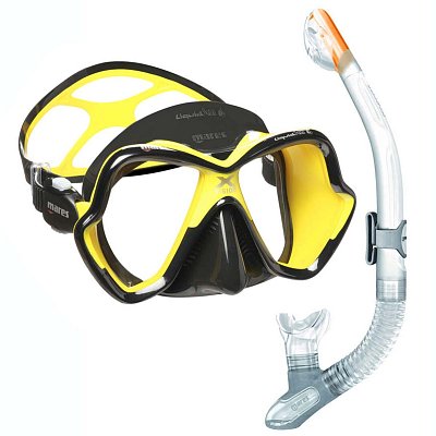 MARES X-VISION ULTRA LS LiquidSkin Tauchmaske + ERGO DRY Trockenschnorchel (Klar) Čirá - Modrá