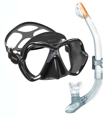 MARES X-VISION ULTRA LS LiquidSkin Tauchmaske + ERGO DRY Trockenschnorchel (Klar) Čirá - Modrá