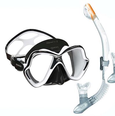 MARES X-VISION ULTRA LS LiquidSkin Tauchmaske + ERGO DRY Trockenschnorchel (Klar) Čirá - Modrá