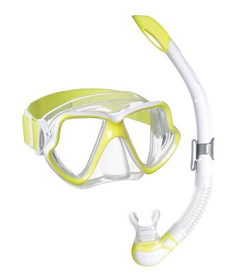 Maske + Schnorchel + Boje Mares COMBO WAHOO NEON - Schnorchelset mit Boje