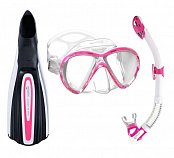 Maske + Schnorchel + Flossen - MARES LiquidSkin LADY Set SALE !! rosa 36/37