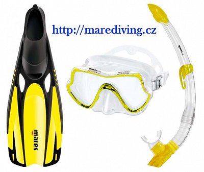 Maske + Schnorchel + Flossen - MARES PURE VISION SET Yellow 40/41