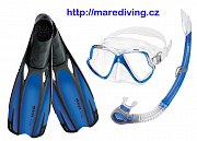 Maske + Schnorchel + Flossen - MARES SET WAHOO Blau 36/37