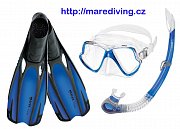 Maske + Schnorchel + Flossen - MARES SET WAHOO Blau 44/45