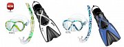 Maske + Schnorchel + Flossen MARES VENTO ENERGY + X-ONE JR. - Junior Set - Kinder Grün 24-29 Blau XS