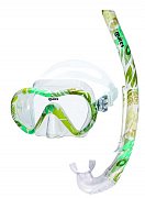 Maske + Schnorchel + Flossen MARES VENTO ENERGY + X-ONE JR. - Junior Set - Kinder Grün 24-29 Blau XS