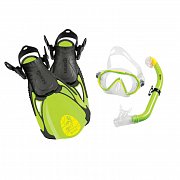 Maske + Schnorchel + Flossen + Rucksack - MARES Seefreunde SET - Junior Green - Turtle ML