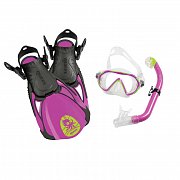 Maske + Schnorchel + Flossen + Rucksack - MARES Seefreunde SET - Junior Green - Turtle ML