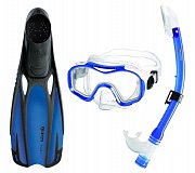 Maske + Schnorchel + Flossen und Flippers gesetzt Dory Fluida Junior - Kinder Set 27-30 Blau