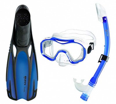 Maske + Schnorchel + Flossen und Flippers gesetzt Dory Fluida Junior - Kinder Set 27-30 Blau