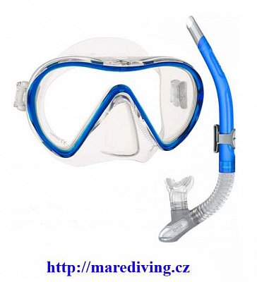 Maske + Schnorchel - Schnorcheln MARES SET Blau