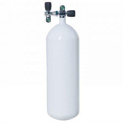 Tauchflasche 12L / 230 bar VÍTKOVICE CYLINDERS Black Bottle + Doppelventil ohne Schuhe