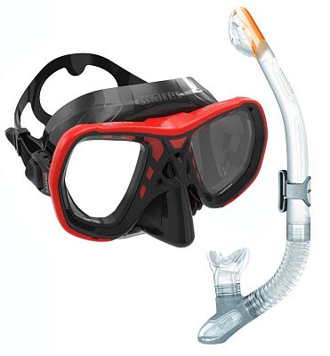 MARES SPYDER Tauchmaske + ERGO DRY Trockenschnorchel Modrá