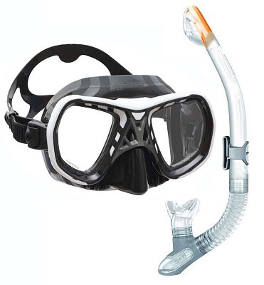 MARES SPYDER Tauchmaske + ERGO DRY Trockenschnorchel Modrá