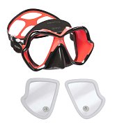MARES X-VISION ULTRA LiquidSkin MASKENSET MIT DIOPTISCHEN LINSEN - Sonderpreis  Černá - Červená