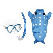 Maske + Schnorchel + Rucksack – Mares ZOO – Schnorchelset für Kinder Modrá - Ryba
