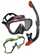 PURE WIRE MASKE + ERGO DRY SNORCHEL + COLOR FRAME Mares Černá - Žlutá Bílo - Šedý rám