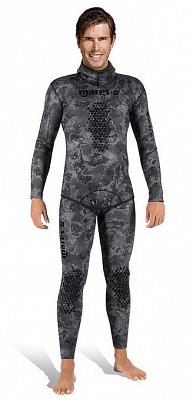Wetsuit Jacke MARES EXPLORER CAMO BLACK 70 Offenzellige - Harpunen und Freitauchen 4 - ML